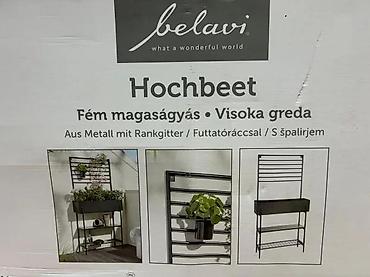 Žardinjere: Belavi metalna visoka greda za balkon sa rešetkom za penjačice - — 4