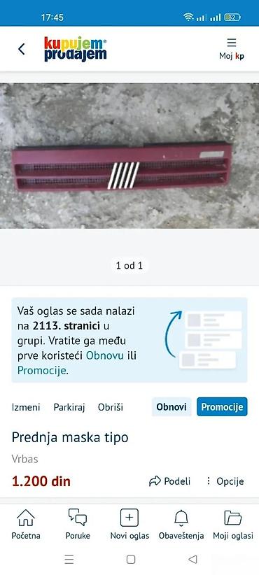 Karoserija: PREDNJI BRANIK FIAT TIPO ORIGINAL I MASKA | Original branik i maska — 2