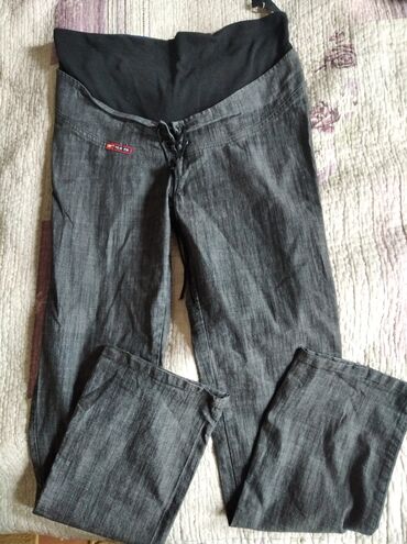 женские белые джинсы стрейч: Брюки L (EU 40), цвет - Черный