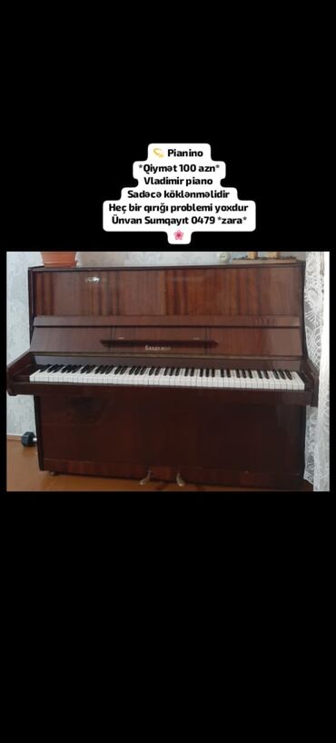 Сковородки: 💫 Pianino *Qiymət 100 azn* Vladimir piano Sadəcə köklənməlidir Heç