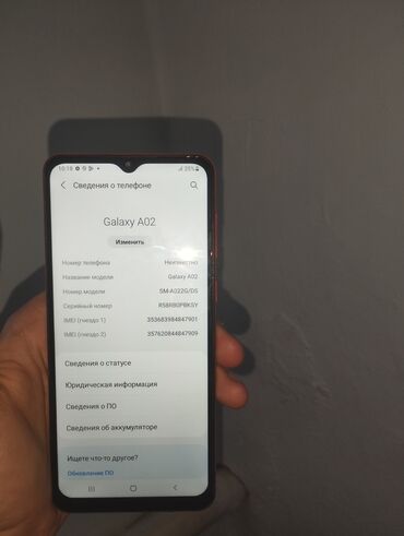 продаю телефон бу: Samsung Galaxy A02, Колдонулган, 32 ГБ, түсү - Кызыл, 2 SIM