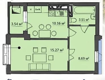 продаю квартиру 1 этаж: 1 комната, 41 м², Технопарк Элитка, 6 этаж, ПСО (под самоотделку) — 3