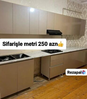Sifarişlə mətbəx mebeli: Mətbəx mebeli – sifarişlə hazırlanır - Standart hündürlükdə — 2