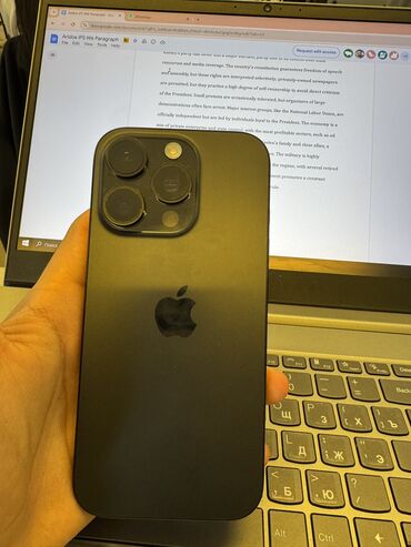 сканеры купить: IPhone 16 Pro, Колдонулган, 256 ГБ, Black Titanium, Заряддоочу түзүлүш, Коргоочу айнек, Кабель, 96 %