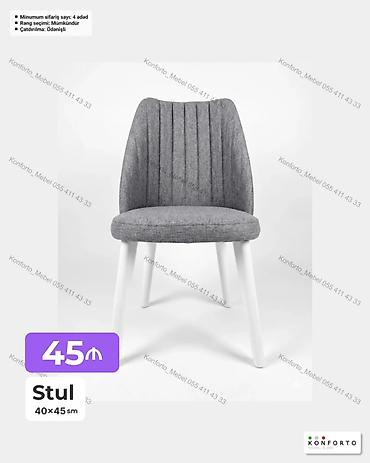 Məhsul: Yumşaq oturacaqlı stul Ölçü: 40 × 45 sm Material və
