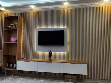 ev ucun dekorlar: TV stend, TV altlığı
