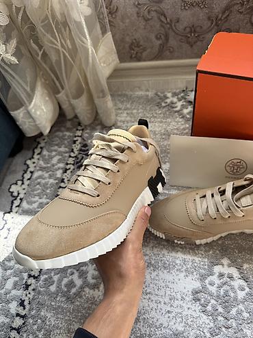 Спорттук бут кийим: Кроссовки Hermès Day Sneaker (мужские) - Цвет: бежевый (светлый — 2