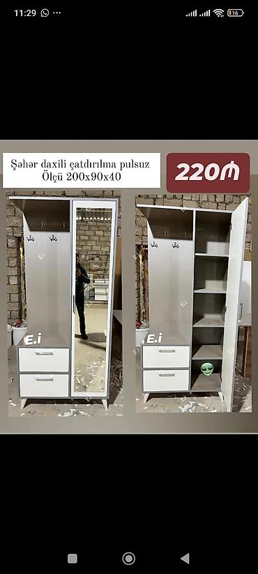 asılqan qarmaq: Yeni, 2 qapılı, Güzgülü, Ağ, Açılan, Düz dolab — 1