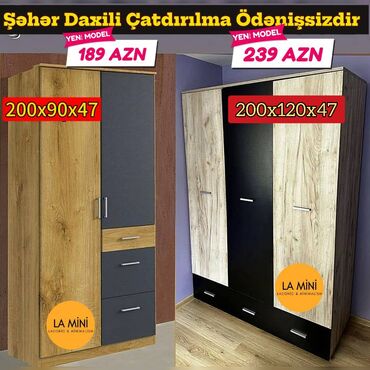 kuxnya mebeli: Qarderob, paltar dolabı, Yeni, 2 qapılı, Açılan, Düz dolab, Azərbaycan