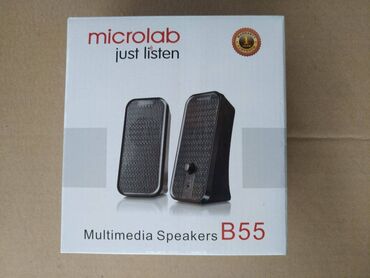 колонка для компьютера цена: Microlab Speakers B-55 (V2) 2.0 USB 4W BLACK Питание от usb miniJack