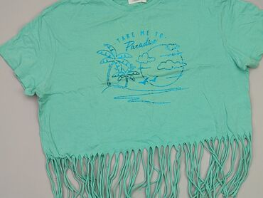 turkusowy t shirty damskie: T-shirt, Terranova, L, stan - Bardzo dobry