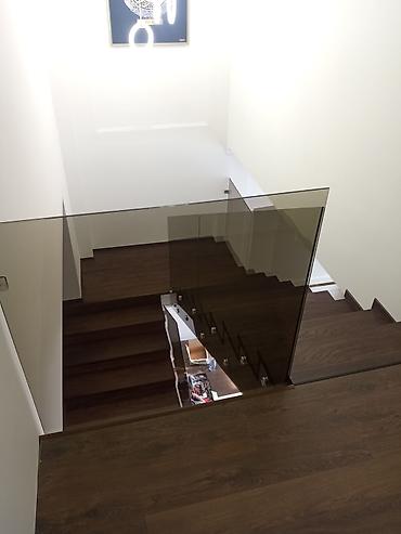 Обшивка лестниц: Перила и ограждения из каленного стекла. перила из стекла, любой — 3