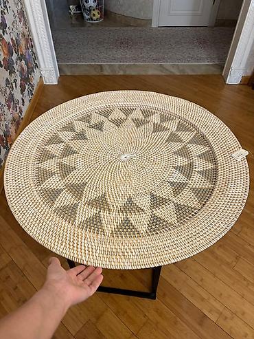 Дом и сад: Dekorativ toxunma sini Material: rattan Diametri: 80 sm Rəng — 3
