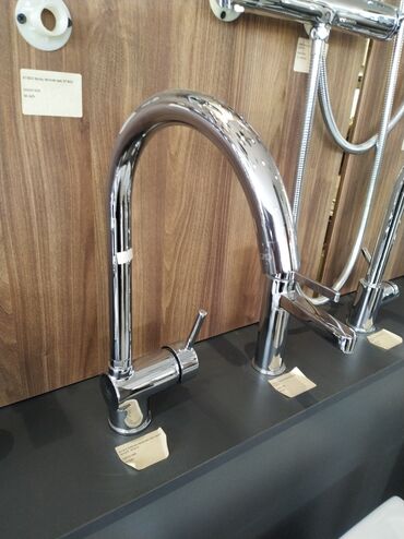 смесители для кухни: Mətbəx üçün yüksək qollu qarışdırıcı kran - Material: parlaq xrom