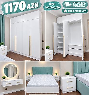Yataq otağı mebel dəsti Qiymət: 1170 AZN Ölçü (dolab): 160/260/60 lalafo.az -da Yataq otağı mebel dəsti Qiymət: 1170 AZN Ölçü (dolab): 160/260/60