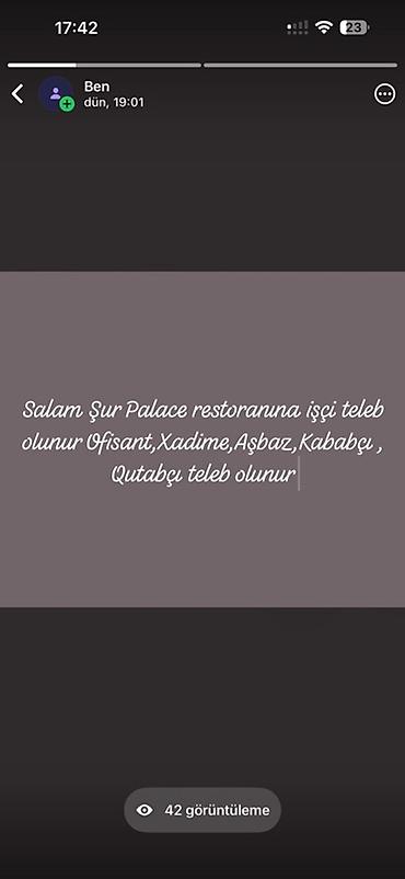 Ofisiantlar: Ofisiant tələb olunur, Restoran — 1