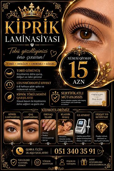 pedikur 2021: Kiprik laminasiyası xidməti Təbii gözəlliyinizi önə çıxaran kiprik — 1