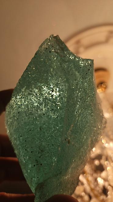 suvenir samovar: Mavi-yaşıl rəngli şüşə fraqmenti (dekorativ xammal) - Material — 4