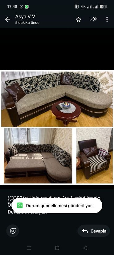 Садовая, уличная мебель: ((3392))* Uqlavoy divan. Ve 1 eded kreslo. Ölçü.2.45/1.90. Açilir