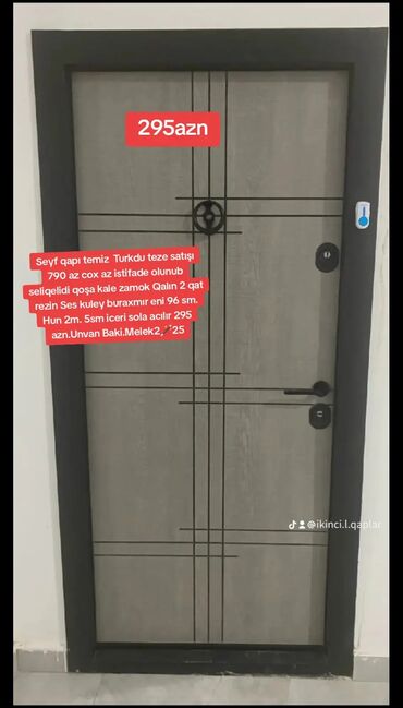 Гвозди, шурупы: Seyf qapı temiz Turkdu teze satışı 790 az cox az istifade olunub