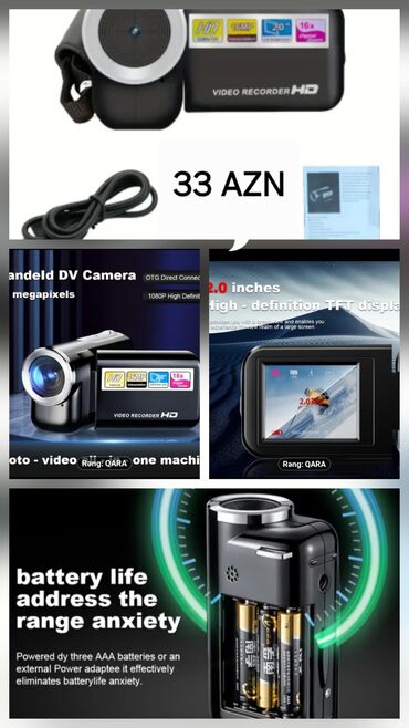 Mətbəx texnikası: HD Video Recorder DV Kamera - Çəkiliş: 1080P High Definition video -