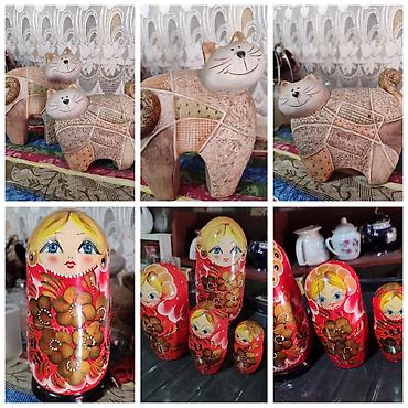 Продаю сувениры. Котики-2шт.
Матрешки-4шт