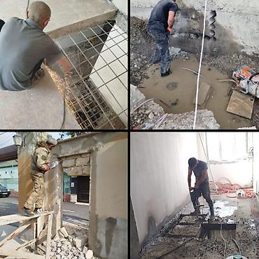 plastik qapllar: Beton kəsmə - Beton deşmə xidməti Beton kubik kərpicdən qapı — 1