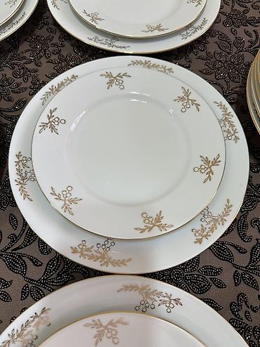 Наборы посуды: Винтаж! Классика! Столовый сервиз из белоснежного фарфора с позолотой — 1