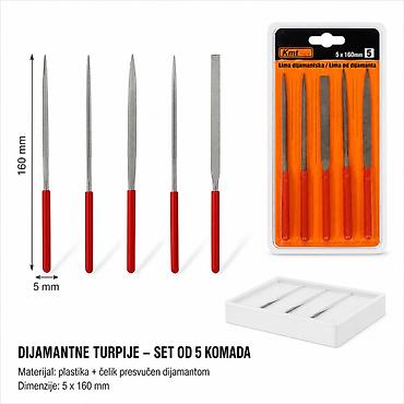 KMT Marama 9363569 Dijamantne turpije – set od 5 komada za precizno