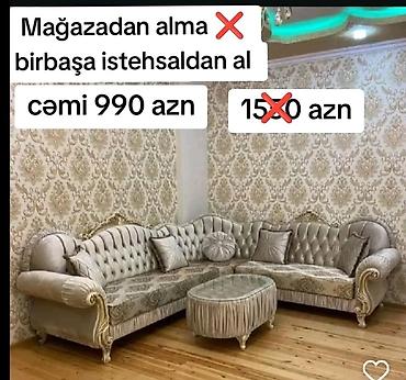 divan madera: Yeni, Künc divan, Qonaq otağı üçün, Açılmayan, Azərbaycan — 1