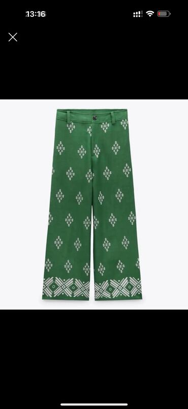 qaqa şalvarları: Брюки, Zara, M (EU 38), цвет - Зеленый