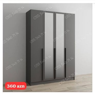 шкаф железный офисный: Yeni, 4 qapılı Düz dolab, Qarderob, paltar dolabı