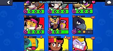 Другие игры и приставки: Аккаунт Brawl Stars - Разблокировано 70 из 101 бойца. - Валюта — 2