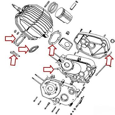 startni: Komplet dihtunga za motor (set zaptivki) – za dvotaktni agregat male — 1