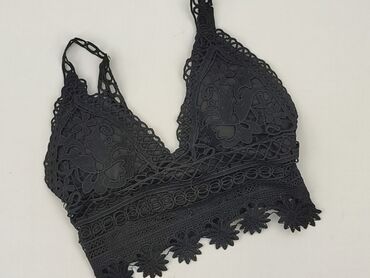 Czarny koronkowy bralette/top - Delikatna, ażurowa koronka z