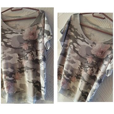 krem pantalone i bela kosulja: Prelepog dezena L/Xl Pazuh do 54cm Duzina 65cm Tegljivaprelepog