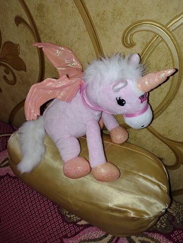 unicorn: Plyuş oyuncaqlar dəsti - Çəhrayı bərq vuran buynuzlu və qanadlı