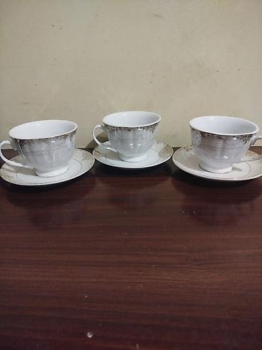 Qab-qacaq və mətbəx ləvazimatları: Çay dəsti, Farfor, 6 nəfərlik, SSRİ — 5