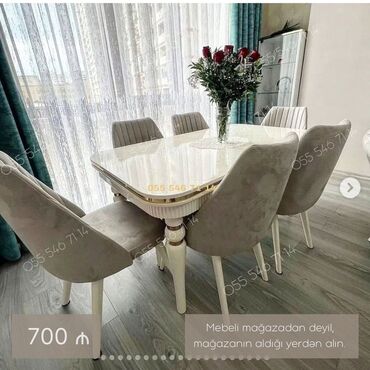 kreditle metbex stolu: Qonaq otağı üçün, Yeni, 6 stul