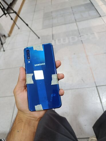 Samsung Galaxy A7 2018, 64 GB, rəng - Göy, Düyməli, Barmaq izi