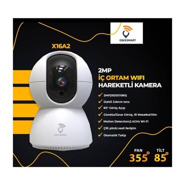 smart kamera wifi: Smart kamera "TUYA X16A2" ● 2MP (1920X1080) ● Üfqi 355° / şaquli 85°