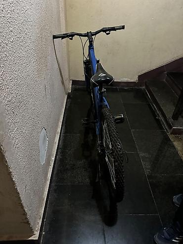 teker velosiped: Mavi rəngli dağ velosipedi. Şəhərdaxili sürüş və yüngül off-road — 3