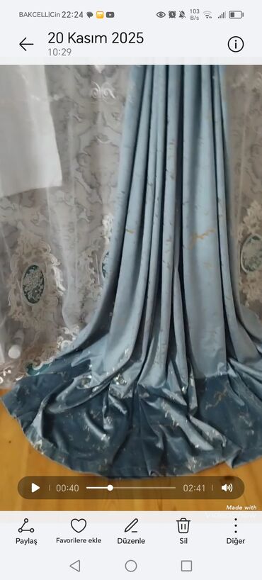 Pərdə və tüllər: İşlənmiş, Vilyur Pərdə, rəng - Ağ, Ödənişli çatdırılma — 4