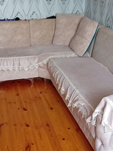 masa misa: Künc divanı – L‑şəkilli, yumşaq süngər oturacaq və söykənəcək — 1