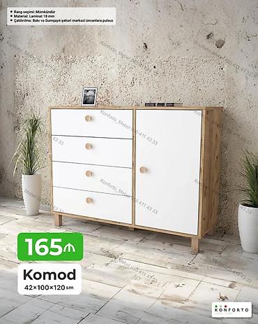 Komod – 42×100×120 sm - Dizayn: Təbii ağac rəng çərçivə və ayaqlar lalafo.az -da Komod – 42×100×120 sm - Dizayn: Təbii ağac rəng çərçivə və ayaqlar