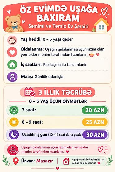 susada fehle isi: Tərbiyəçi, 5 yaş, 1-2 illik təcrübə, Dəyişən qrafik — 1