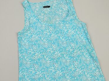 niebieska bluzki w kwiaty: Блуза жіноча, M, стан - Хороший