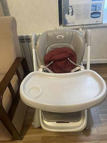 Uşaq dünyası: Uşaq yemək stulu – Kidlilo - Rəng: açıq boz oturacaq, ağ süfrə, tünd — 2