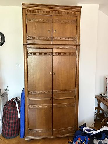 ormar za igračke: Masivna drvena regalska vitrinen/komoda set - Materijal: puno drvo u — 1