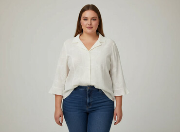 bluzki dopasowane eleganckie: ANNA, Women's blouse, size 4XL